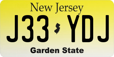 NJ license plate J33YDJ