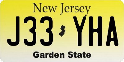 NJ license plate J33YHA