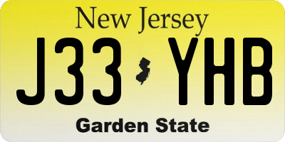 NJ license plate J33YHB