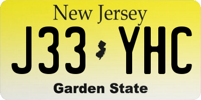 NJ license plate J33YHC