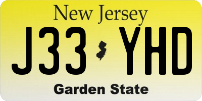 NJ license plate J33YHD