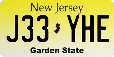 NJ license plate J33YHE