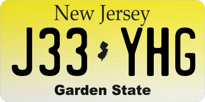 NJ license plate J33YHG