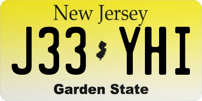 NJ license plate J33YHI