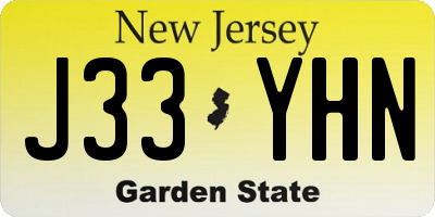 NJ license plate J33YHN