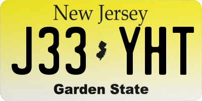 NJ license plate J33YHT