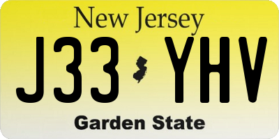 NJ license plate J33YHV
