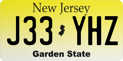 NJ license plate J33YHZ