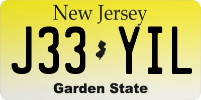 NJ license plate J33YIL