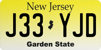NJ license plate J33YJD