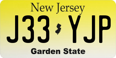 NJ license plate J33YJP