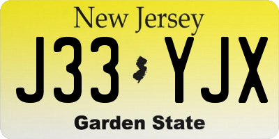 NJ license plate J33YJX