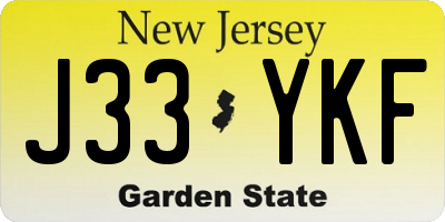 NJ license plate J33YKF