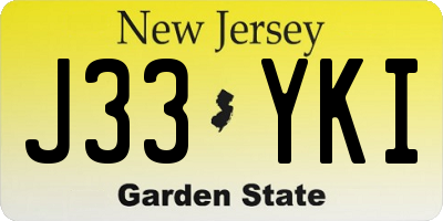 NJ license plate J33YKI