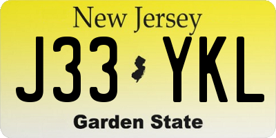 NJ license plate J33YKL