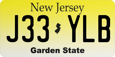 NJ license plate J33YLB