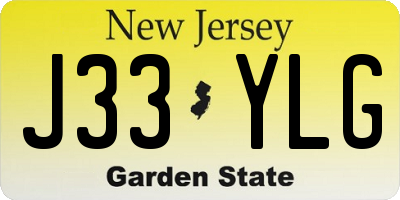 NJ license plate J33YLG