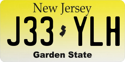 NJ license plate J33YLH
