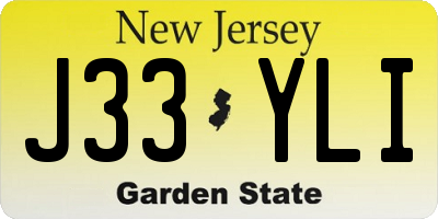 NJ license plate J33YLI