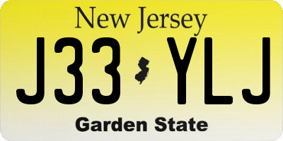 NJ license plate J33YLJ