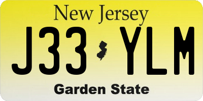 NJ license plate J33YLM