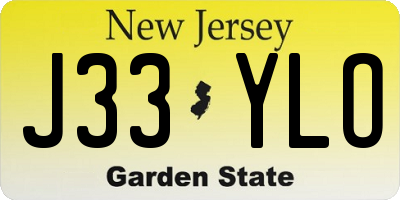NJ license plate J33YLO