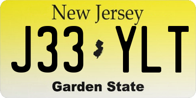 NJ license plate J33YLT