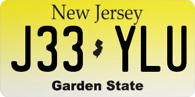 NJ license plate J33YLU