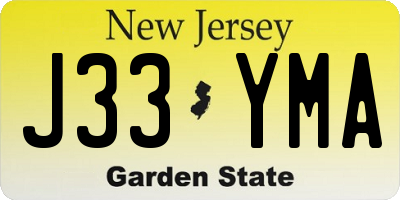 NJ license plate J33YMA