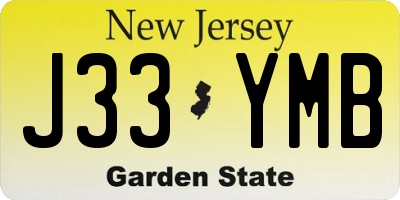 NJ license plate J33YMB