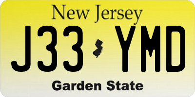 NJ license plate J33YMD