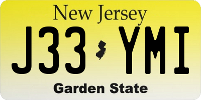 NJ license plate J33YMI