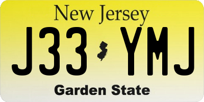 NJ license plate J33YMJ