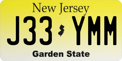 NJ license plate J33YMM