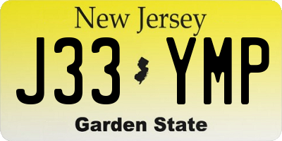 NJ license plate J33YMP
