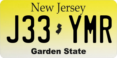 NJ license plate J33YMR