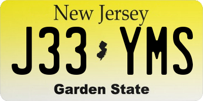 NJ license plate J33YMS