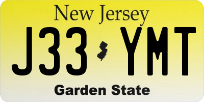 NJ license plate J33YMT
