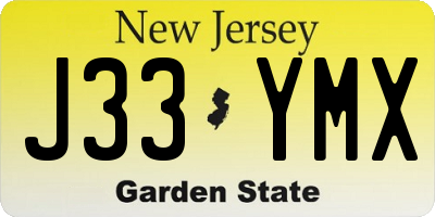 NJ license plate J33YMX