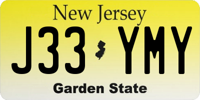 NJ license plate J33YMY