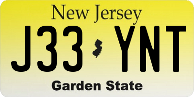 NJ license plate J33YNT