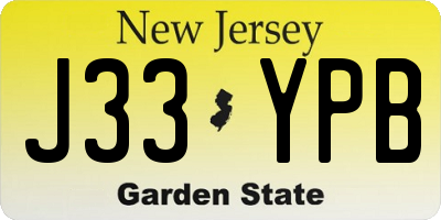 NJ license plate J33YPB