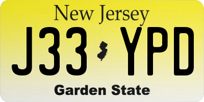 NJ license plate J33YPD