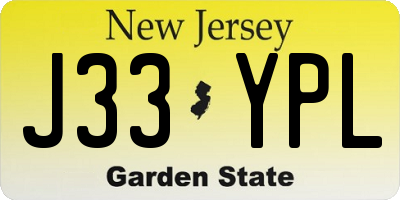 NJ license plate J33YPL