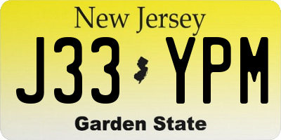NJ license plate J33YPM