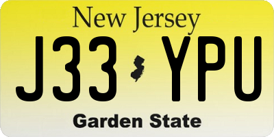 NJ license plate J33YPU