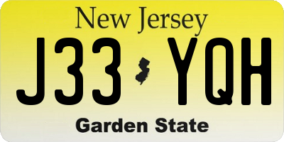 NJ license plate J33YQH