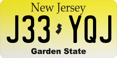 NJ license plate J33YQJ