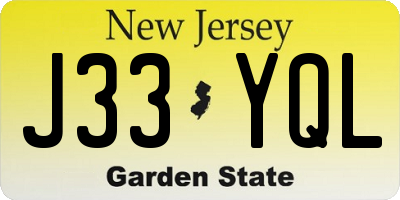 NJ license plate J33YQL