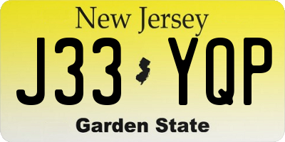 NJ license plate J33YQP